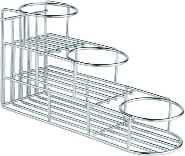 rattleware 3 Bottle Rack, Wire, 12"x4"x6", Silver