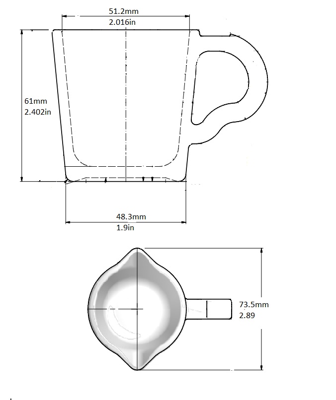 rattleware Shot Pitcher, Double Spout, 3 oz, White Printing, Glass - Image 2