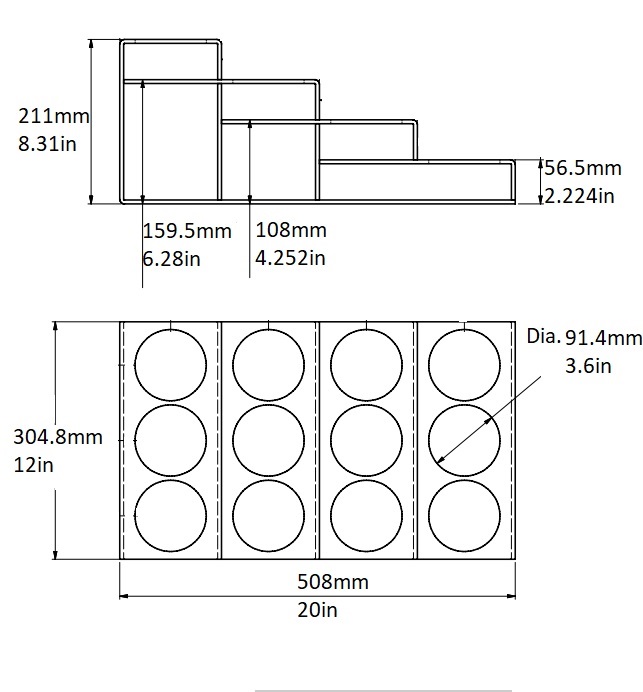 rattleware 12 Bottle Rack, Acrylic, 12"x20"x8.25" - Image 4