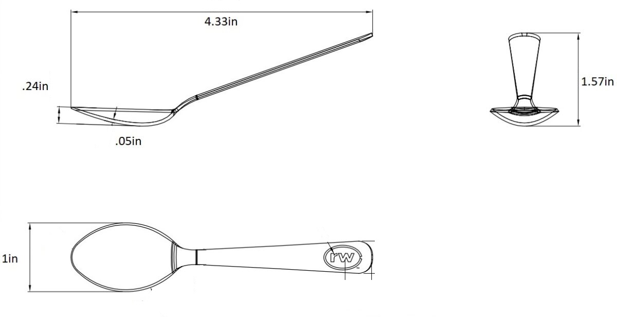 rattleware Cupping Spoon, 1"x0.5"x4.5", 22101 - Image 2