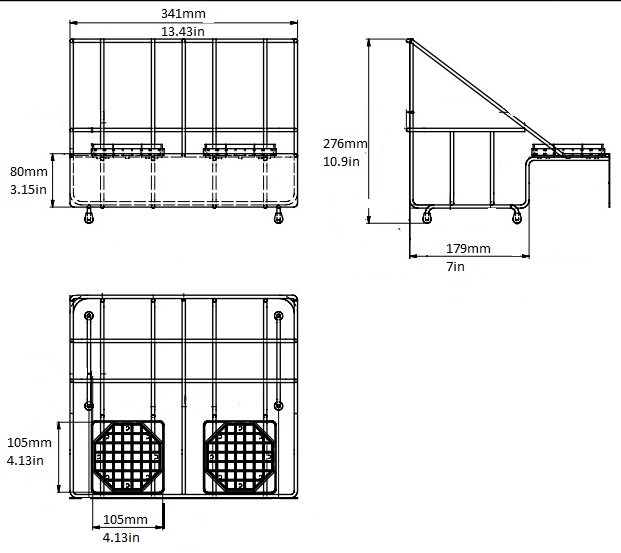 rattleware 2 Airpot Serving Rack, Black, RW843 - Image 4
