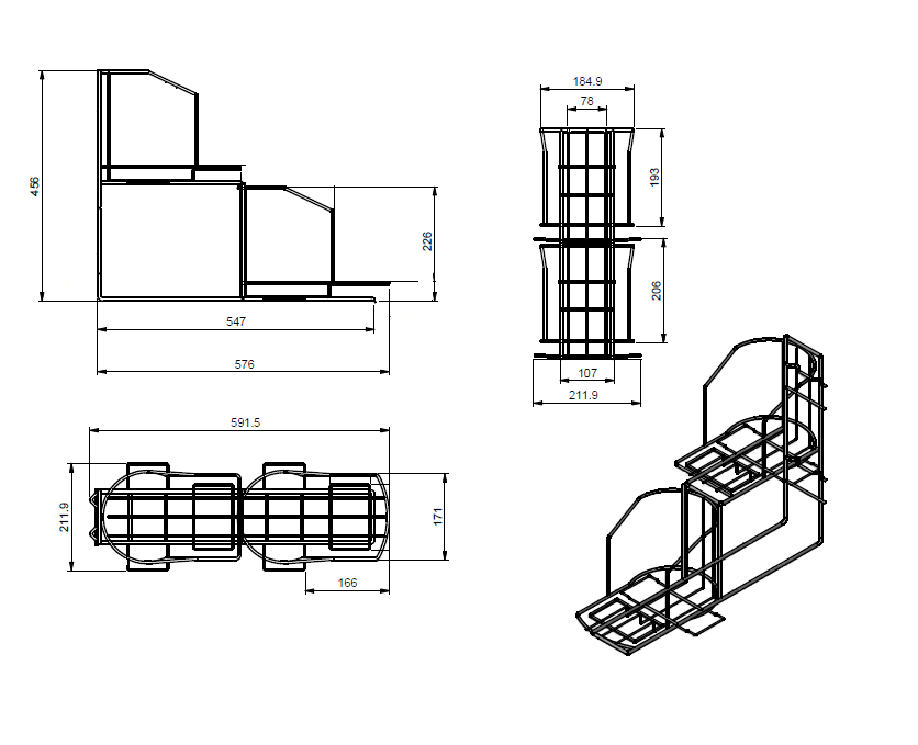 rattleware Airpot Rack 2 Pot Inline APRI2
