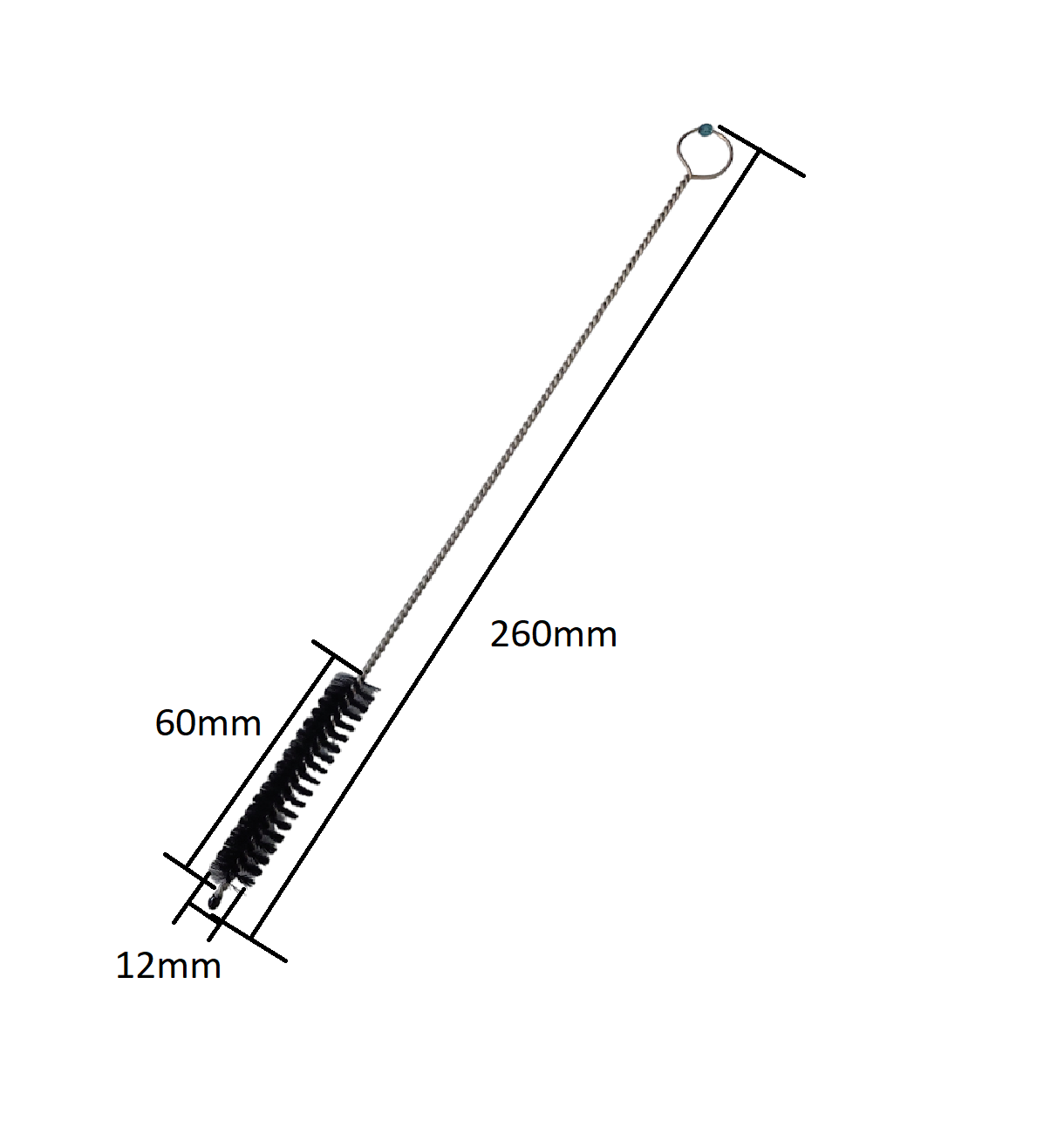 rattleware Steam Wand Brush, Bristle Diameter 12mm, Black Large 10" Blue Bead - Image 2