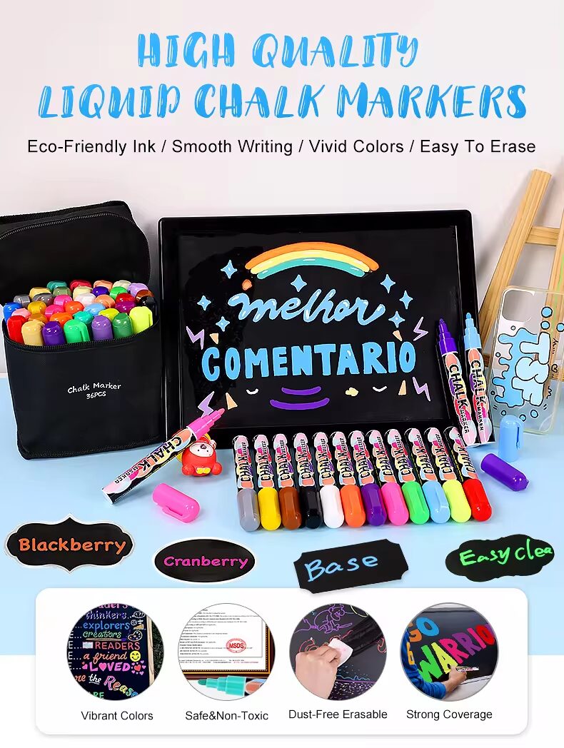 5.5" Colored Liquid Chalk Markers, set of 12 - Image 12