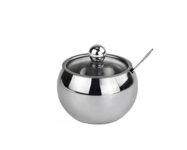 Sugar Bowl, Stainless Steel, 16oz, With Lid