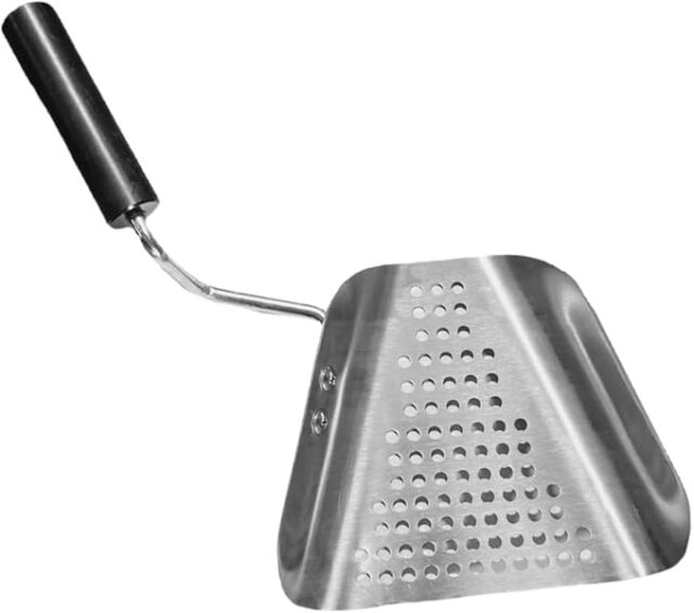 Scoop, Stainless Steel, for Popcorn, Right Hand, Black Handle