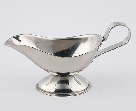 Gravy/Creamer Boat, Stainless Steel, Approx 8oz Capacity