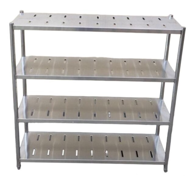 Quality Industries Shelves, Stainless Steel, Punched, 47.25" x 19" x 59"
