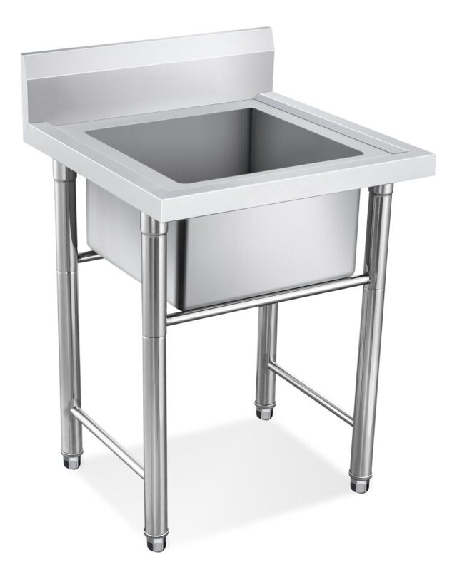 Quality Industries Economy Sink, Single, Stainless Steel, 23.6x25.6x31.5 inches