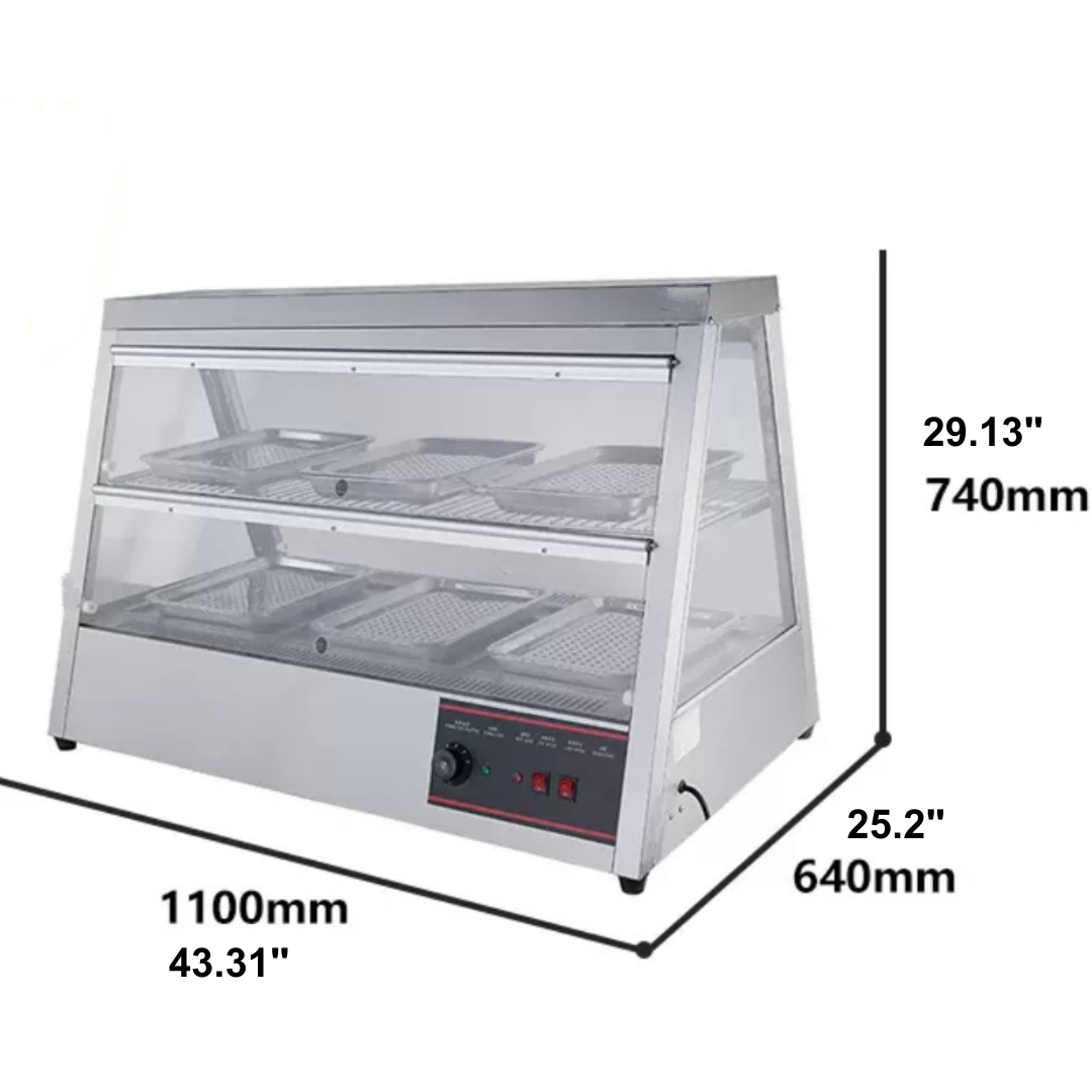 Quality Industries 44" Heated Display Case - Stainless Steel - Image 2