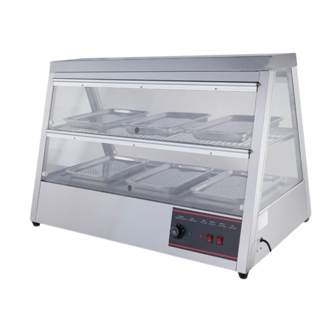 Quality Industries 44" Heated Display Case - Stainless Steel