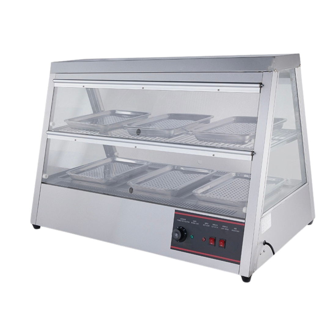 Quality Industries 44" Heated Display Case - Stainless Steel