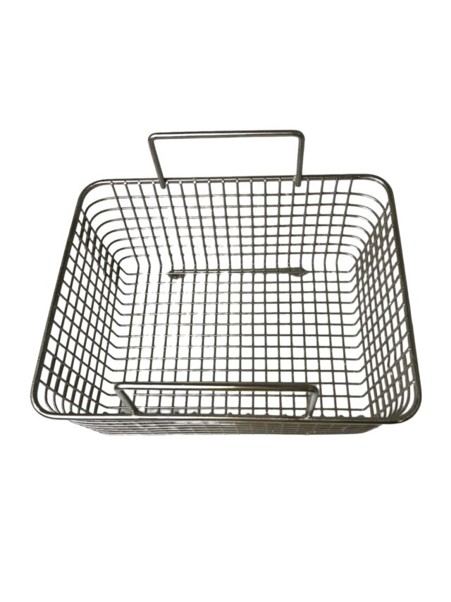 Quality Industries Dip Basket, Stainless Steel, Half Sized, Two Handles,11” x 9” x 4.3”