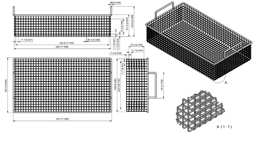 Quality Industries Dip Basket, Stainless Steel, Full Size, 18” x 10” x 4.3” - Image 2