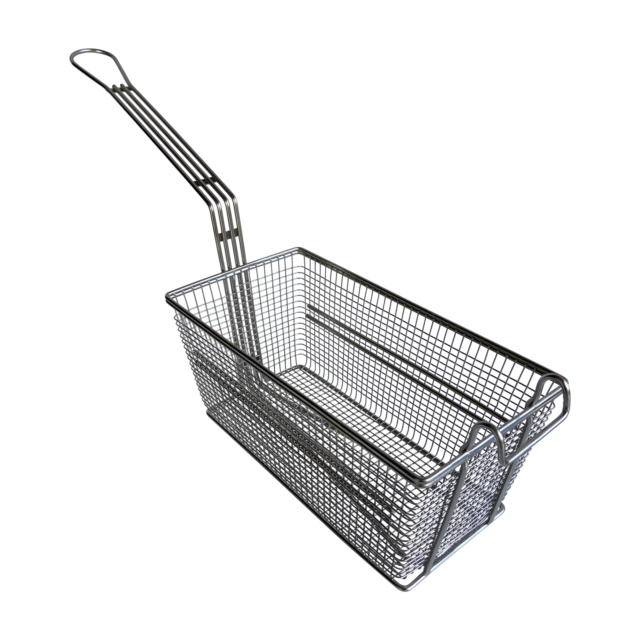 Quality Industries Fry Basket, Stainless Steel, with 2 Rib, 307x160x136mm (12.1"x6.3"x5.4")