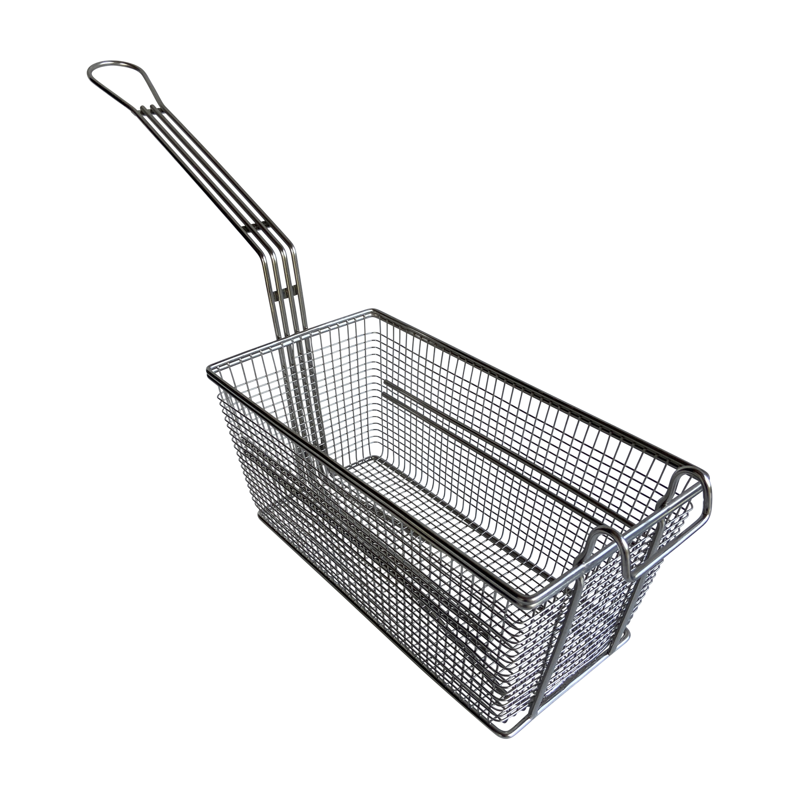 Quality Industries Fry Basket, Stainless Steel, with 2 Rib, 307x160x136mm (12.1"x6.3"x5.4")