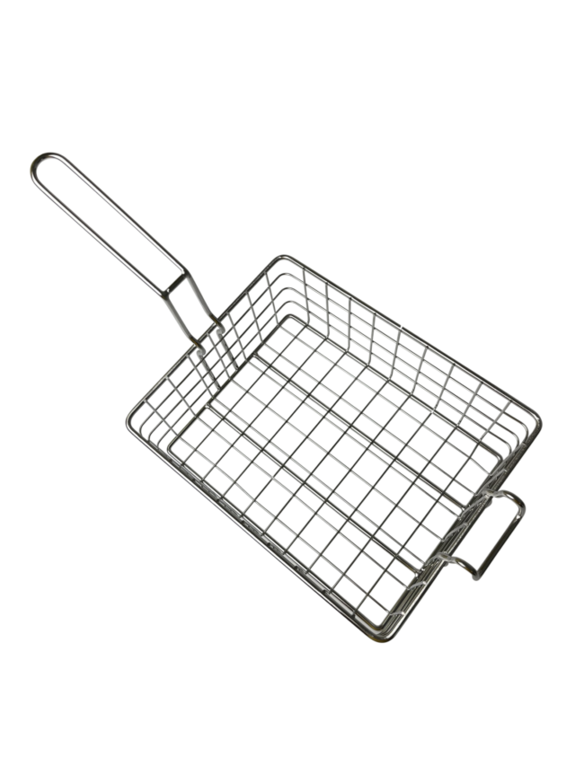 Quality Industries Dip Basket, Stainless Steel, Hooked, Half Sized, 10"x8"x4"