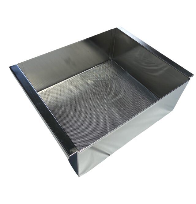 Quality Industries Hand Sifter with Handles, 17" x 13" X 6", Perforated SC, Stainless Steel - Commercial Kitchen Tool