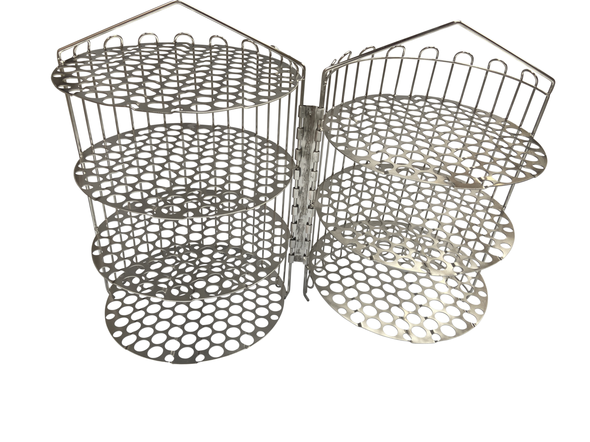 Quality Industries Fry Basket, Stainless Steel, Clamshell, 6HD, 11.7" Diameter, 15.75" Height