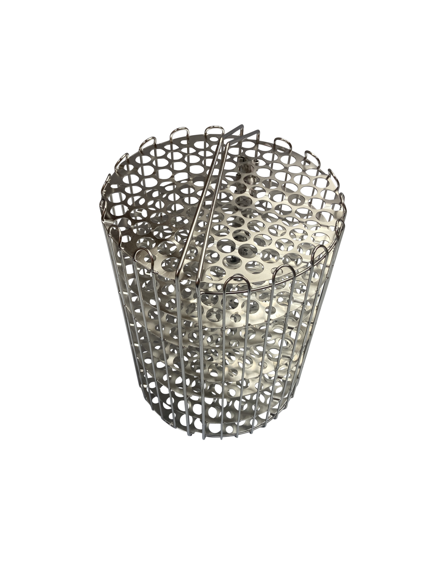 Quality Industries Fry Basket, Stainless Steel, Clamshell, 6HD, 11.7" Diameter, 15.75" Height - Image 2