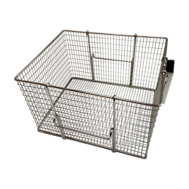 Quality Industries Open Basket, Stainless Steel, No Handle, Two Side Hooks, 13.6"x11.2"x8.5"