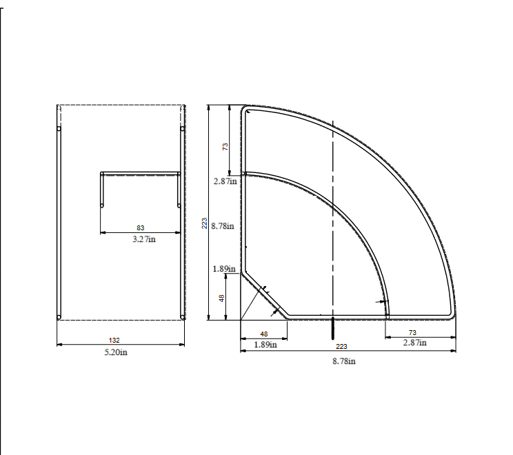 Quality Industries Parts Washing Basket, Quarter Round, Stainless Steel, 223mm Radius, 132mm Height - Image 2