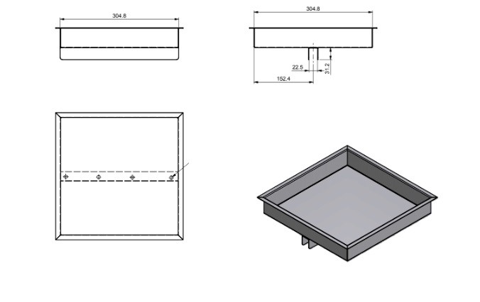 Quality Industries Stainless pan, w/a holding bracket - Image 2