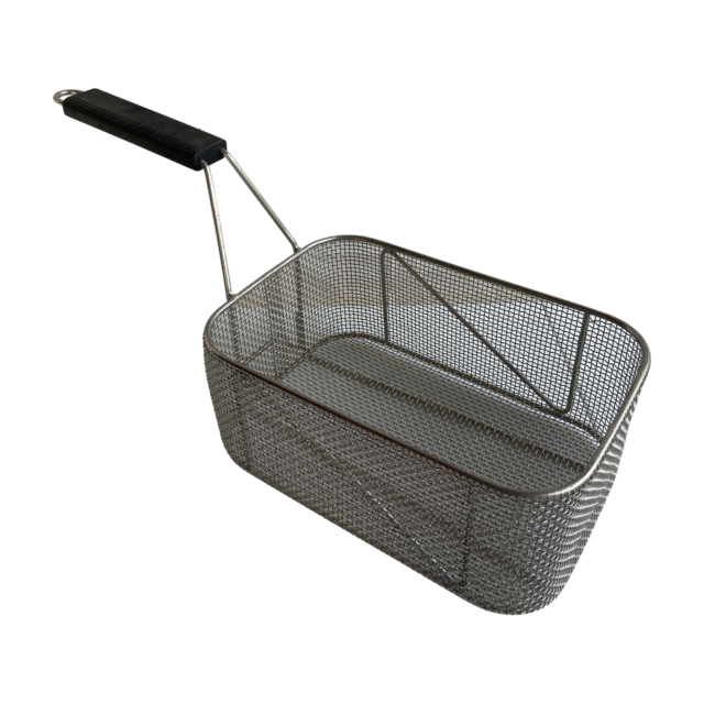 Quality Industries Fry Basket, Stainless Steel, Rounded Corners, 11.6"x7.9"x4.9"