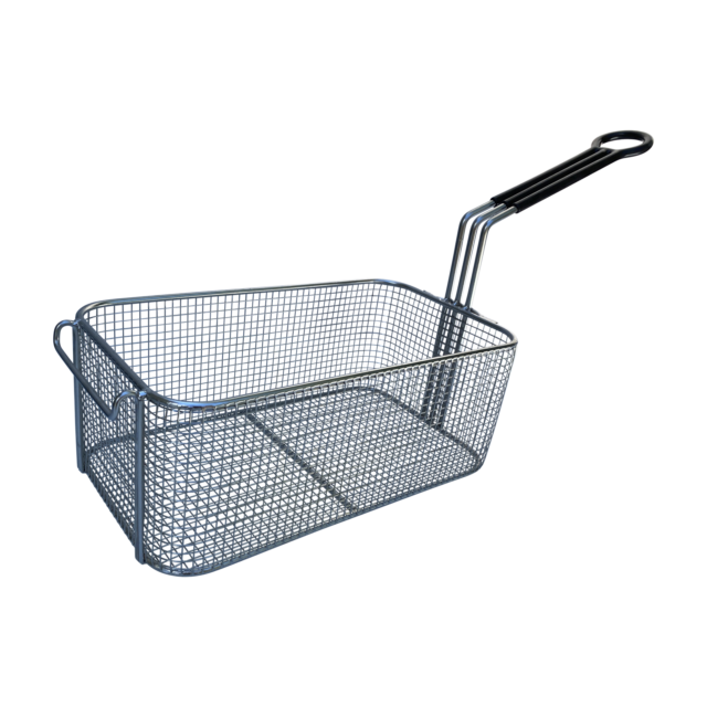 Quality Industries Fry Basket, Stainless Steel, Electropolished, Rounded Corners, 12.2"x6.7"x4.7"