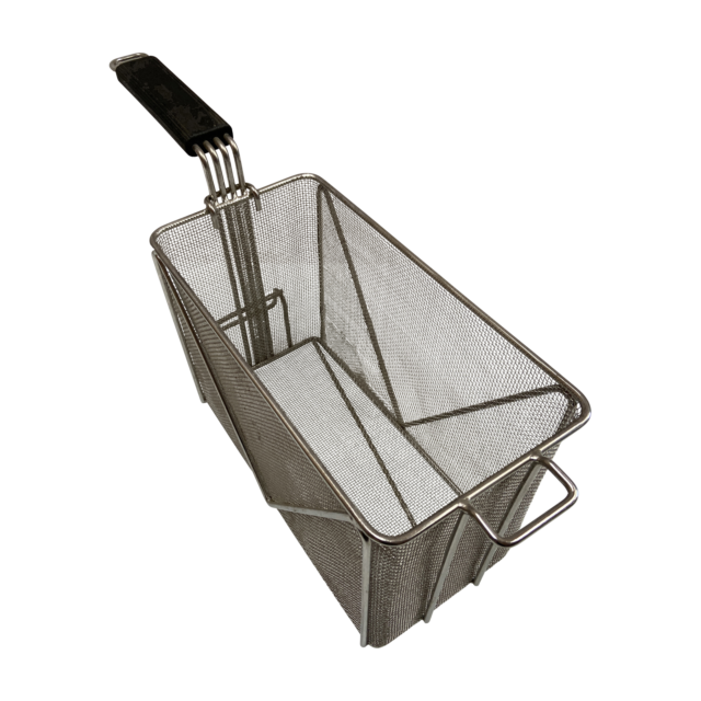 Quality Industries Pasta Basket, Stainless Steel, Black Handle, 11.8"x5.9"x6.3"
