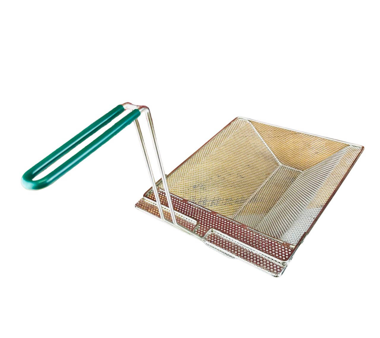 Quality Industries Sediment Tray, Gas Fryer, 10.5" x 11.4", Green Handle - Image 2