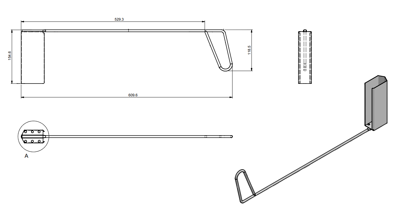 Quality Industries Fryer Crumb Sediment Scoop - Image 3