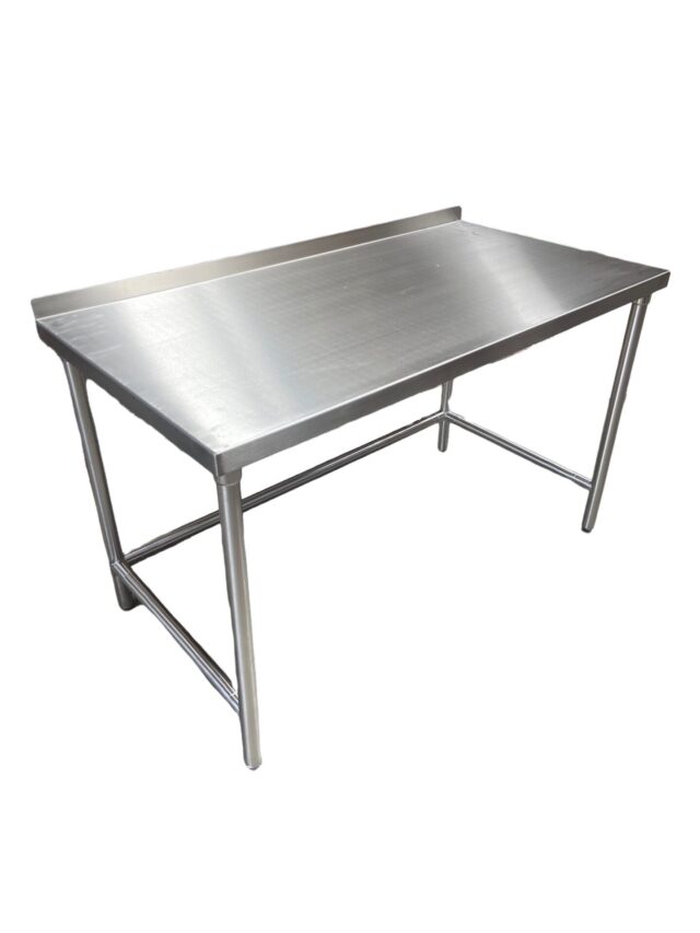Stainless Steel Table, Flat Top,  57" x 30" x 36" w/ 2" Backsplash