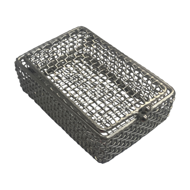 Quality Industries Mini Parts Washing Basket, Stainless Steel, Ball Clasp, 100x70x33 (mm)