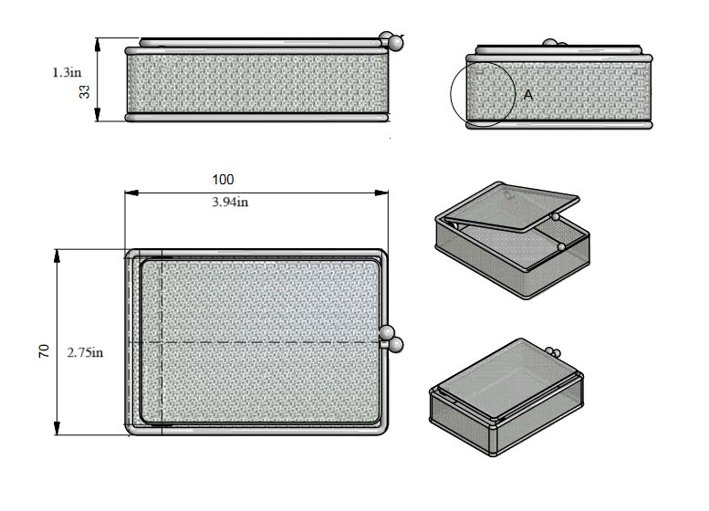 Quality Industries Mini Parts Washing Basket, Stainless Steel, Ball Clasp, 100x70x33 (mm) - Image 3
