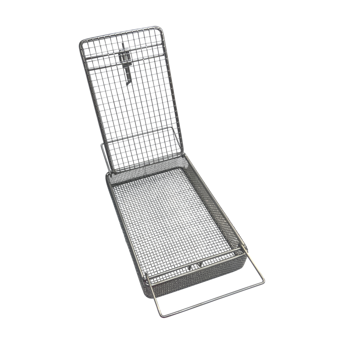 Quality Industries Parts Washing Basket, Stainless Steel, Two Hangers, Bolt Latch, 225x150x38 mm, (8.9x5.9x1.5 in) - Image 2
