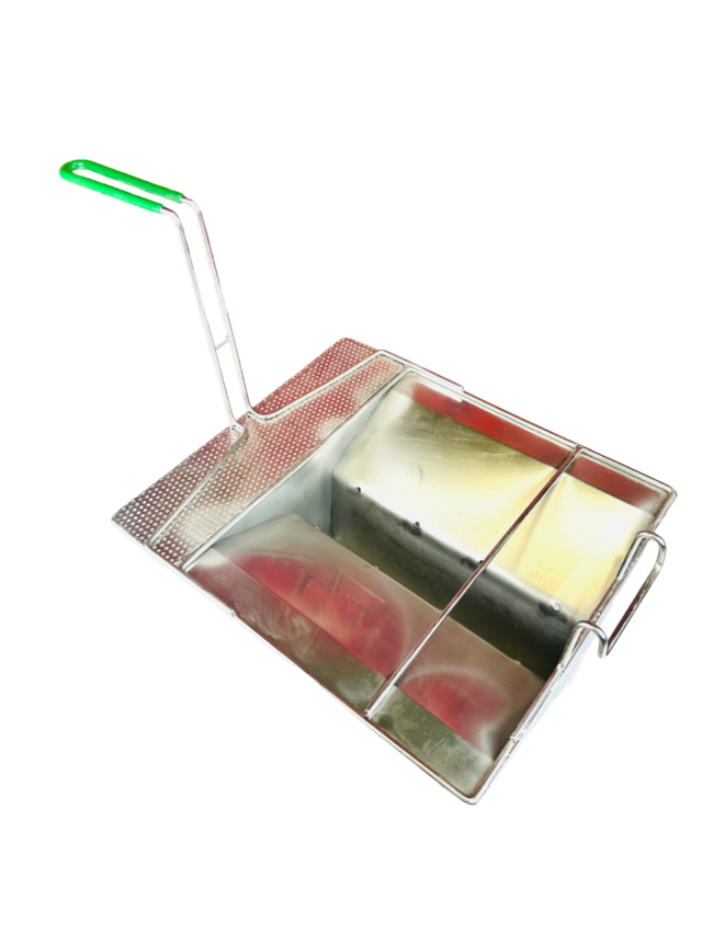 Quality Industries Stainless Steel Sediment Tray, 314mmx355mm, 5mm Holes, Green Handle