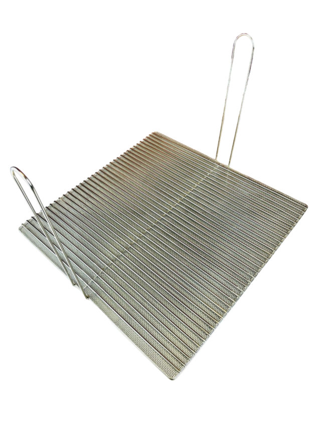 Quality Industries Stainless Steel Sediment Tray, 455mmx455mm (18"x18"), Flat Bottom Grid, Two Handles