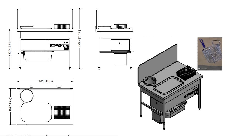 Quality Industries 48" FMBR Sifter Table wBackpanel 120VRH - Image 2