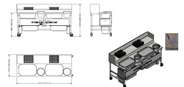 Quality Industries 81" x 32" Table with QI Sifter, 120V