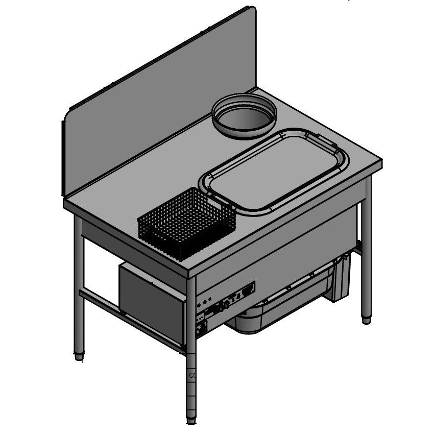 Quality Industries 48" x 31" Table With QI Sifter, Bullet Feet, 220V LH