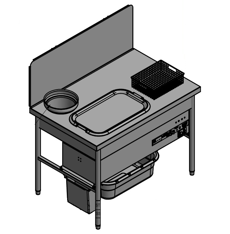 Quality Industries 48" x 31" Table with QI Sifter, Bullet Feet, 220V RH