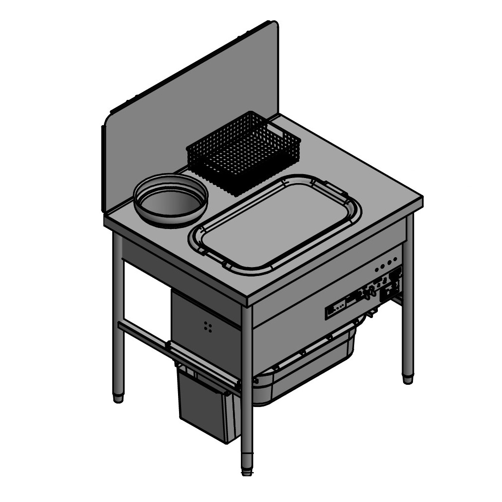 Quality Industries 38" x 31" Table with QI Sifter, Bullet Feet, 220V RH