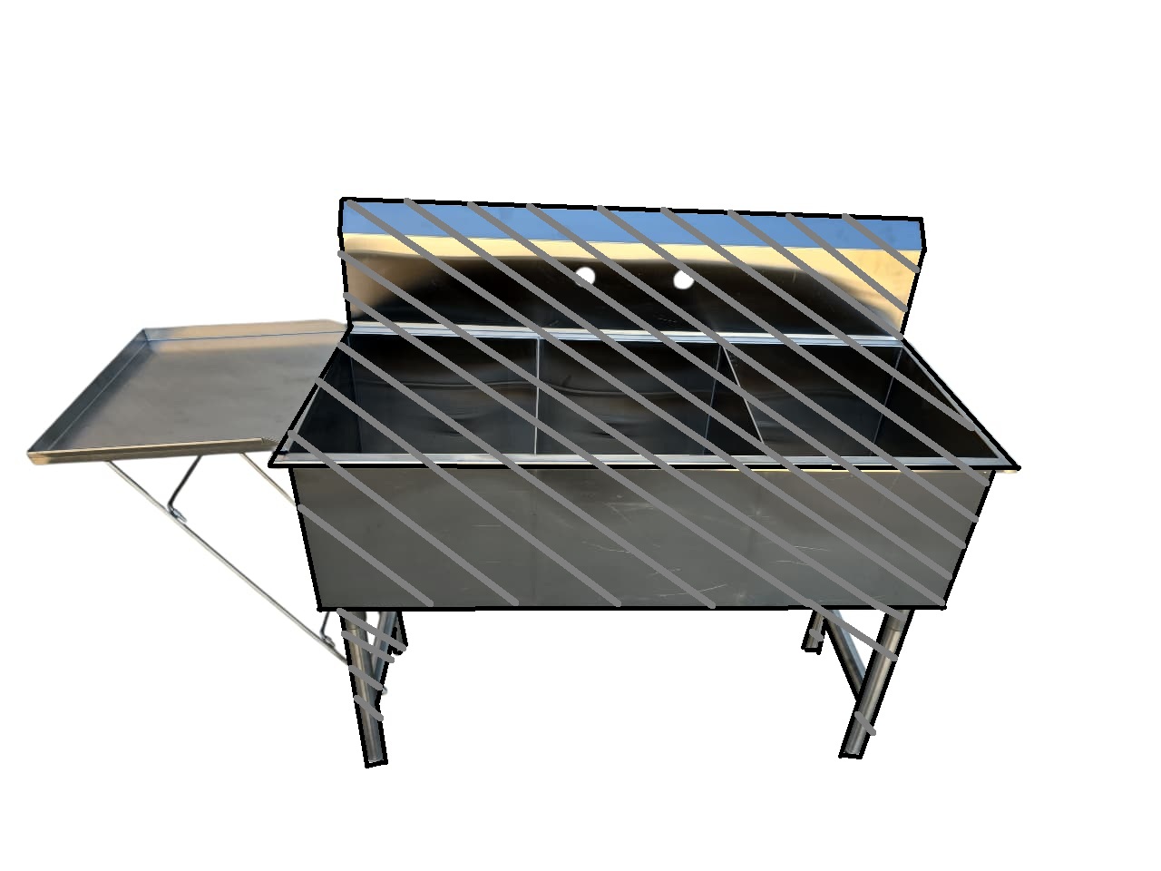 Quality Industries Side Shelf for 3-Compartment Sink, Stainless Steel - 17x15.75in