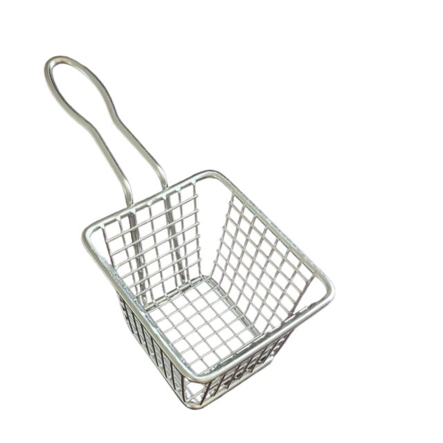 Quality Industries Basket, Fryer, 4" x 3.5" x 3", Stainless Steel
