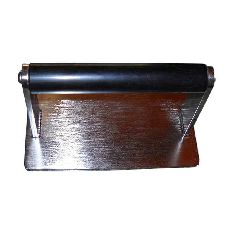 Quality Industries Stainless Steak Weight, Black Handle, ~3lb, 7"x4" - Image 2