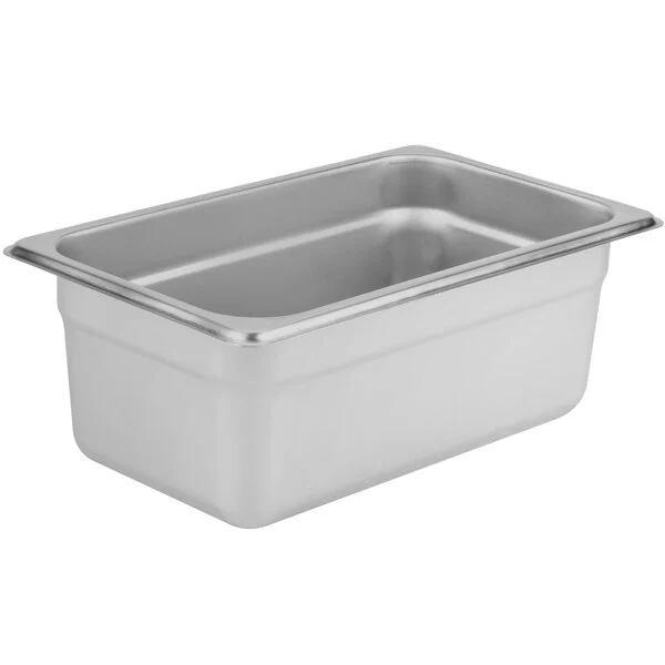 Quality Industries 1/4 Size Pan 4" Deep, Heavy-Duty Stainless Steel