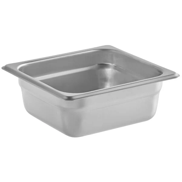 Quality Industries 1/6 Size Pan 2.5" Deep, Stainless Steel for Catering and Foodservice