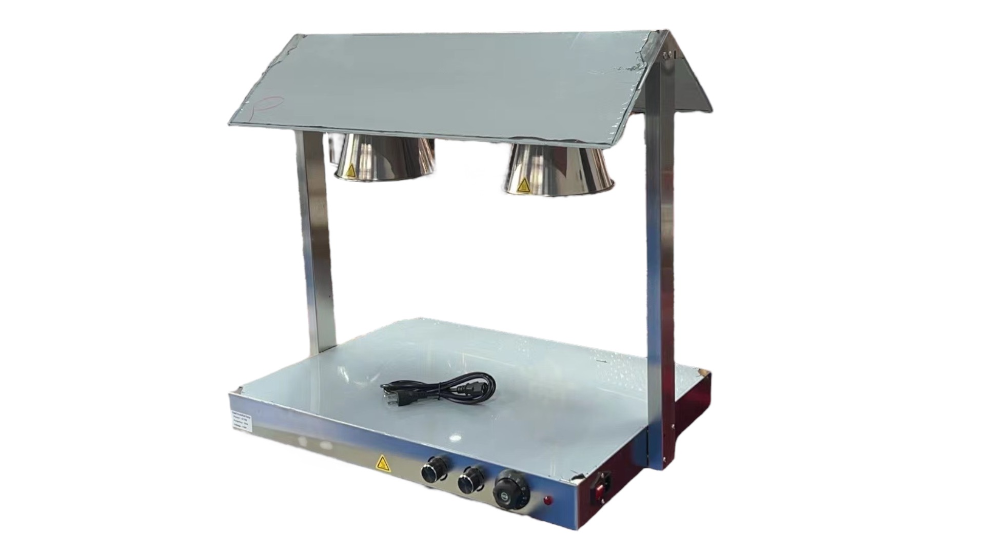 Quality Industries Double Head Food Warmer Light - 2x 375W, 110V, Free-Standing