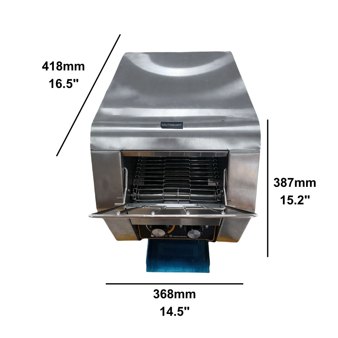 Quality Industries Stainless Steel Conveyor Toaster, 6-Gear Adjustable, 16.5" x 14.5" x 15.2" - Image 4